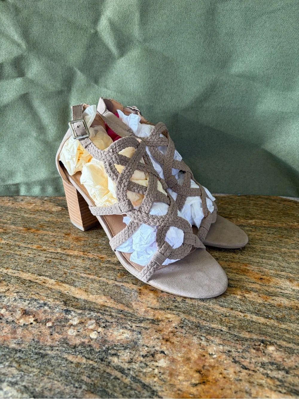 Report Strappy Block Heel Sandals - Taupe Women’s Size 9